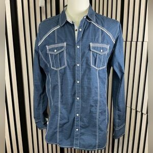 BKE Blue Casual Button Down Shirt, Sz XL